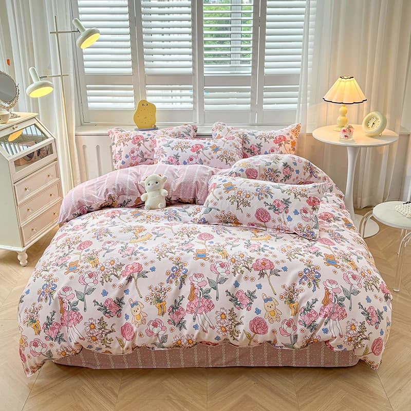 1pc Copripiumino morbido Copripiumino stile floreale 150x200 cm Copripiumino Biancheria da letto per la casa Copripiumino (senza federa)