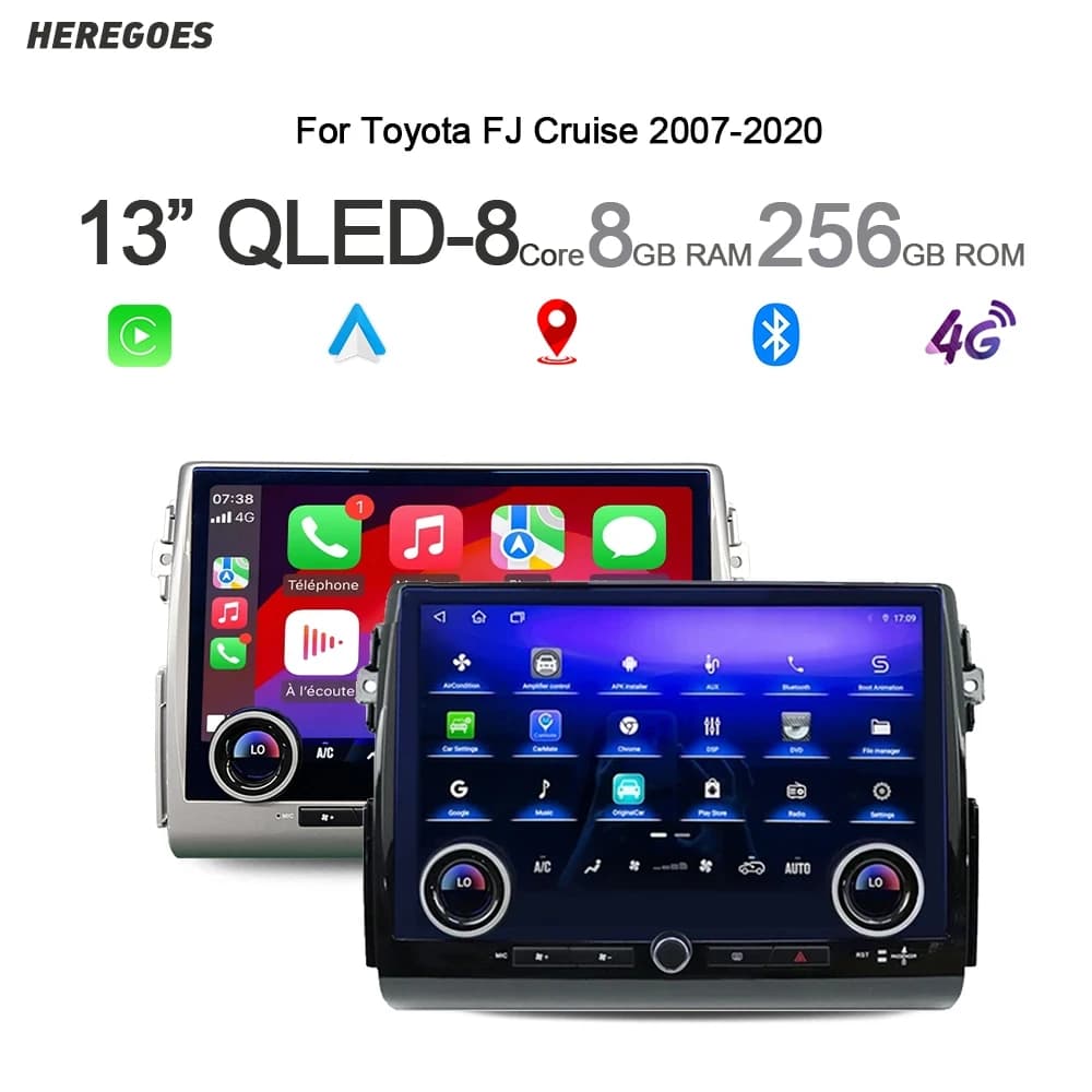 13 pollici Android 14 lettore DVD per auto 8GB GPS Wifi 4G Wifi navigazione Bluetooth Carplay autoradio per Toyota FJ Cruiser 2007-2022
