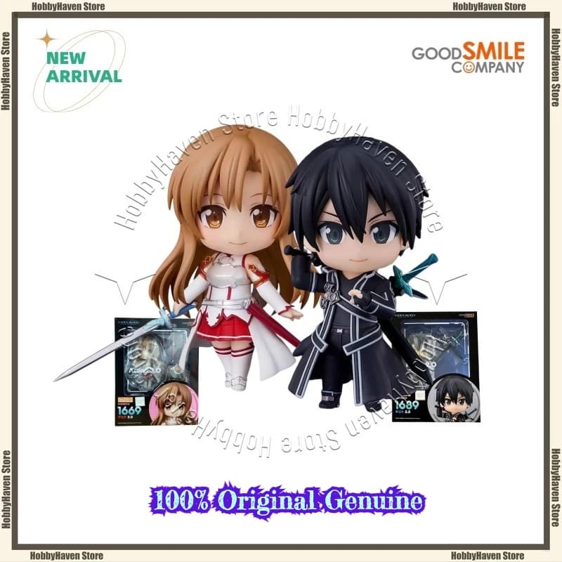 Disponibile Good Smile Company Asuna 2.0/Kirito 2.0 Sword Art Online Figurina d'Azione Ufficiale Versione Q da Collezione Regalo