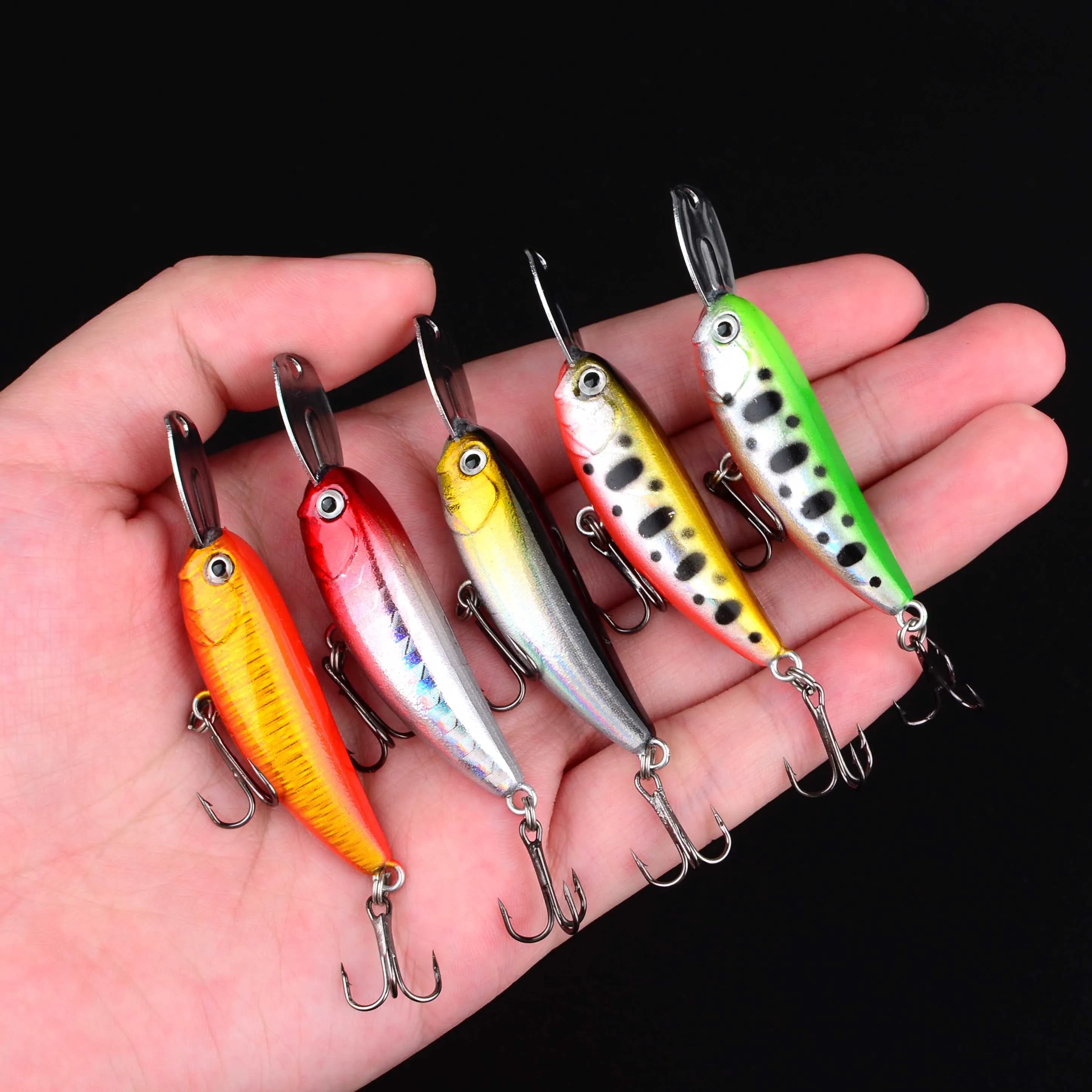 5 pz Minnow Esche Da Pesca Wobblers Affondamento Plastica Artificiale Esca Dura Crankbait Jerkbait Pesca Bass Tackle