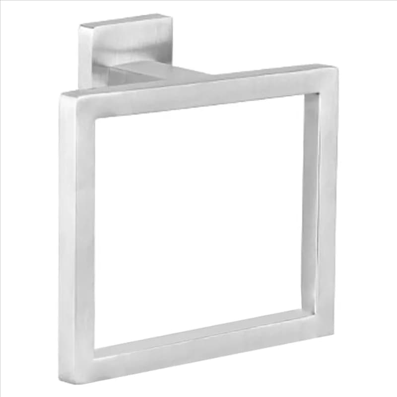 A26F-Porta asciugamani con anello portasciugamani in acciaio inossidabile addensato dal design moderno quadrato, per portasciugamani da bagno
