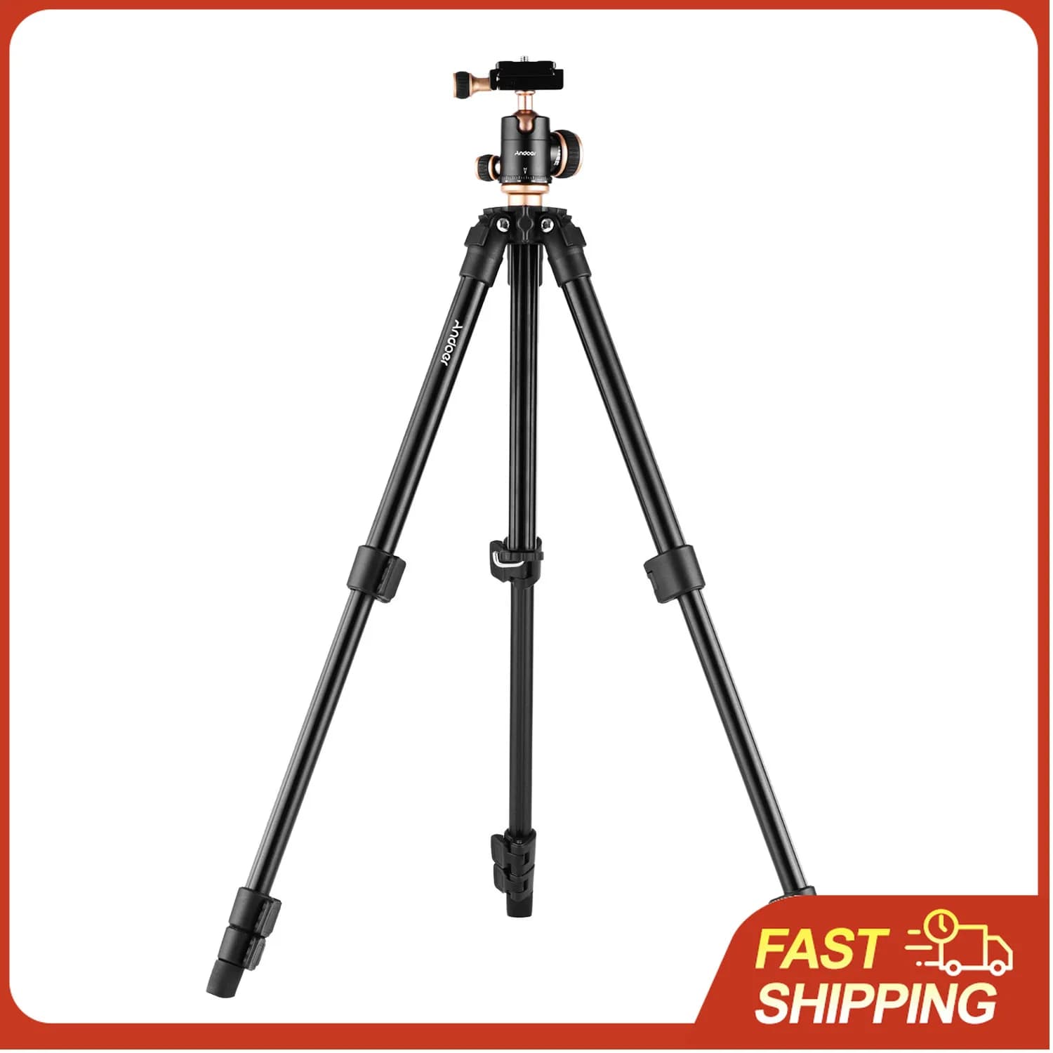 Treppiede per Fotocamera Completo con Testa Panoramica, Livella a Bolla, Altezza Regolabile, Portatile da Viaggio per DSLR e Fotocamere Digitali