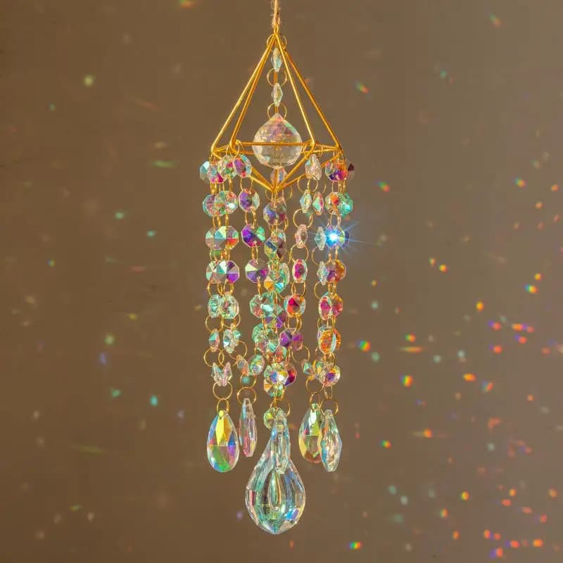 Dream Crystal Wind Chime Pendant, Window Courtyard Air Pendant, Sunshine Catcher Rainbow Gift Nursery Decor Christmas Art
