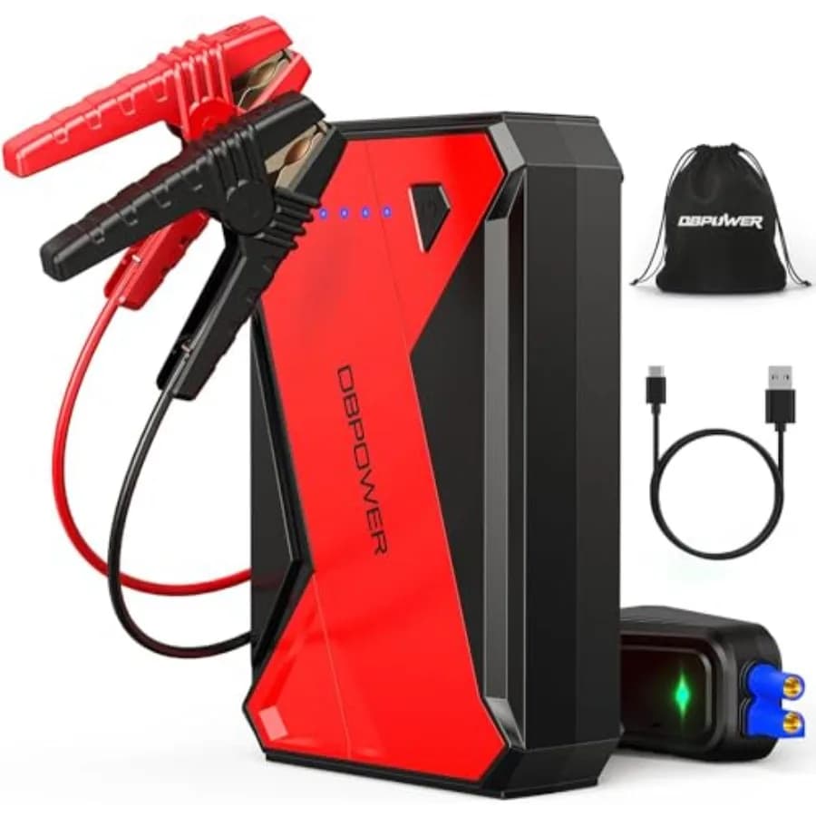Avviatore di Emergenza Portatile 1000A per Auto fino a 7.0L Benzina 5.5L Diesel, Booster Batteria Auto 12V agli Ioni di Litio con Schermo LCD