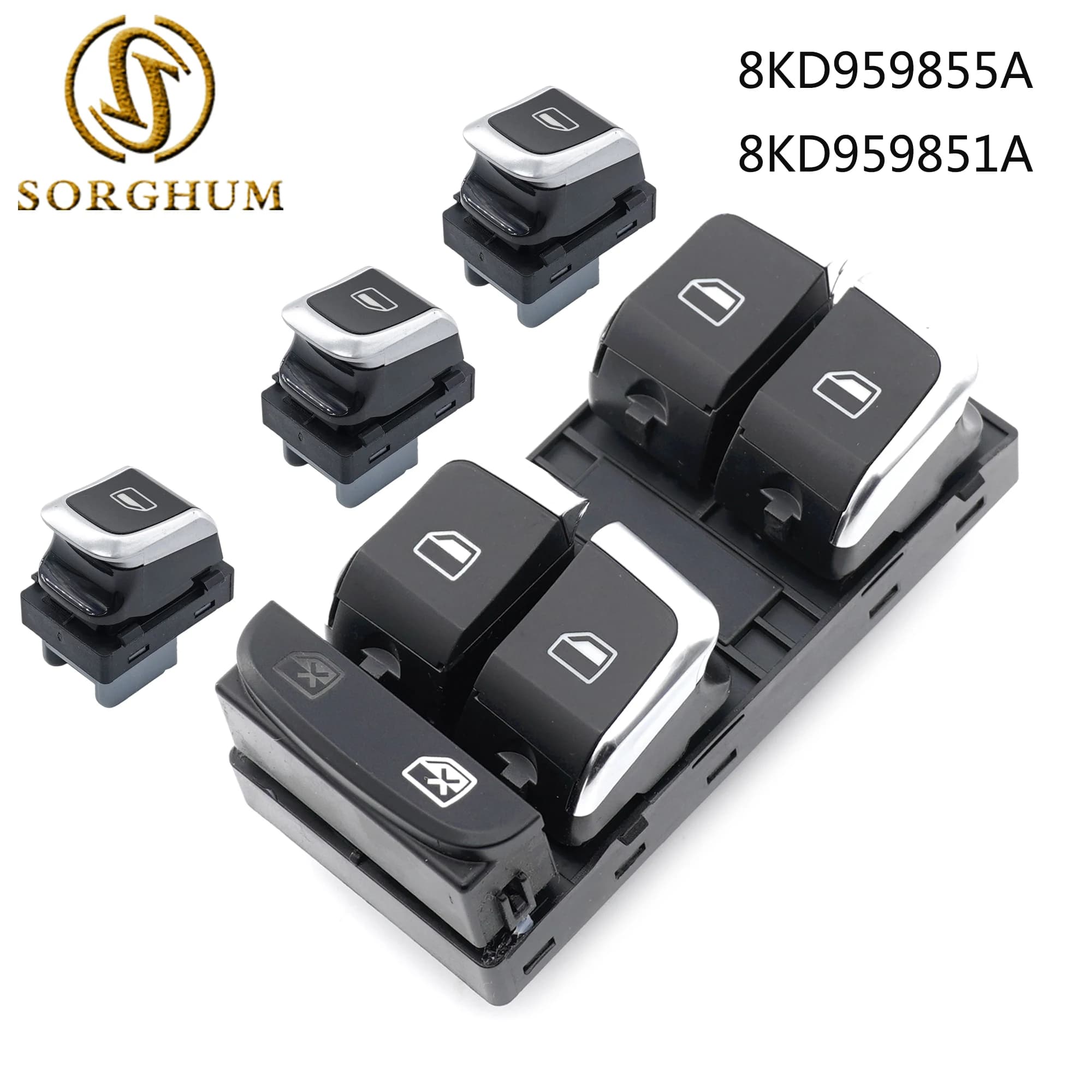 Sorgo Chrome Car Master Finestra Interruttore di Controllo Elettrico Pulsante Per AUDI A4 S4 Q5 B8 Allroad 8KD 959855 Un 8KD 959851 Un 8K 0959851 F F