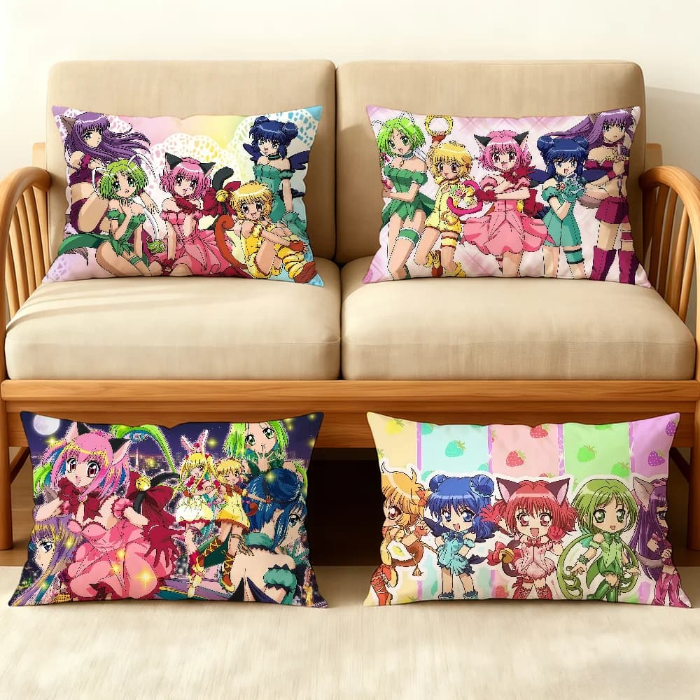 Cartoon T-Tokyo M-Mew Mew Anime cushion cover Double sided Printed Room Bedding Hit Product Sofa Decorative