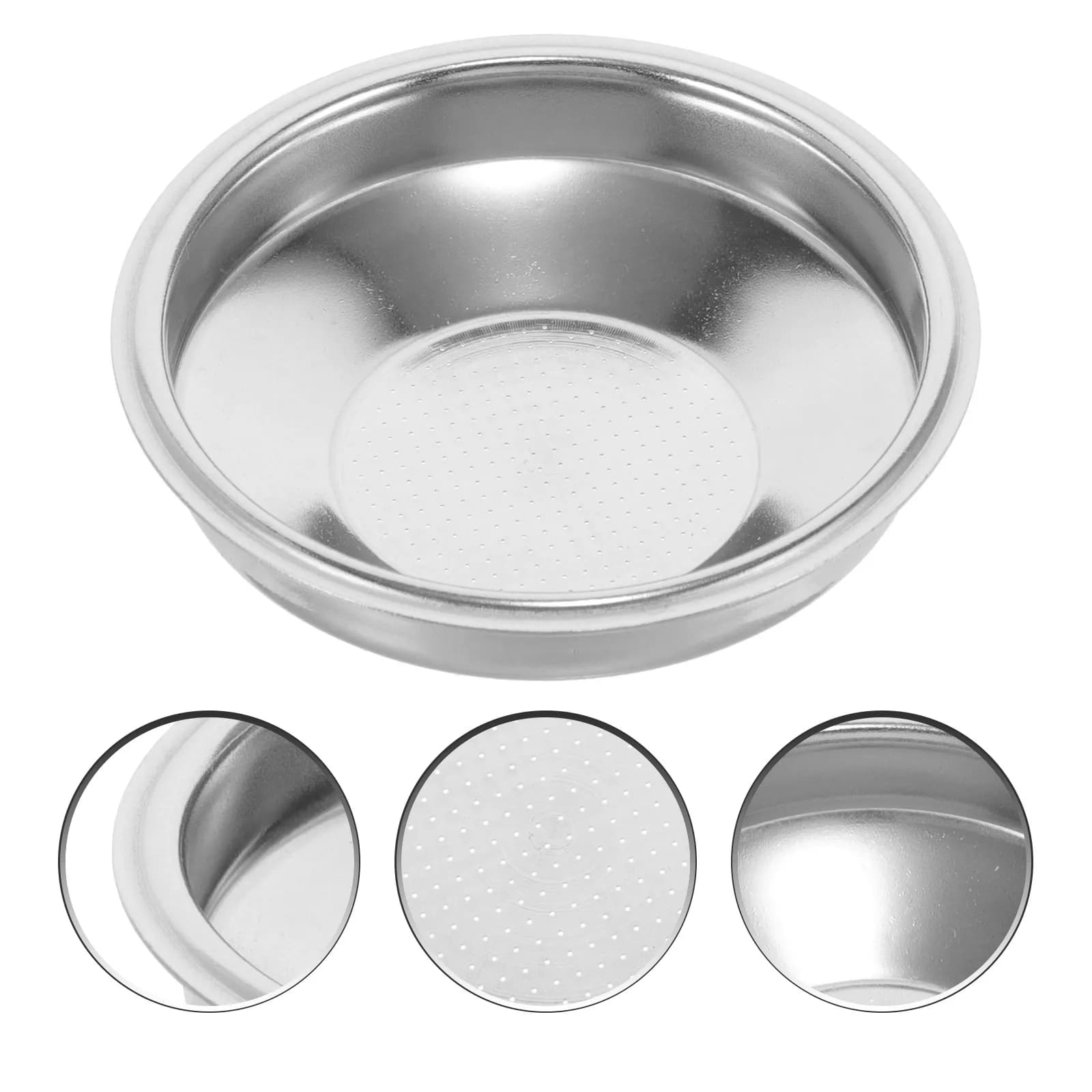 Reusable Stainless Steel Coffee Filter Cup for Espresso Machines Multi-Hole Design Sturdy Polished Surface Perfect Fit for Most