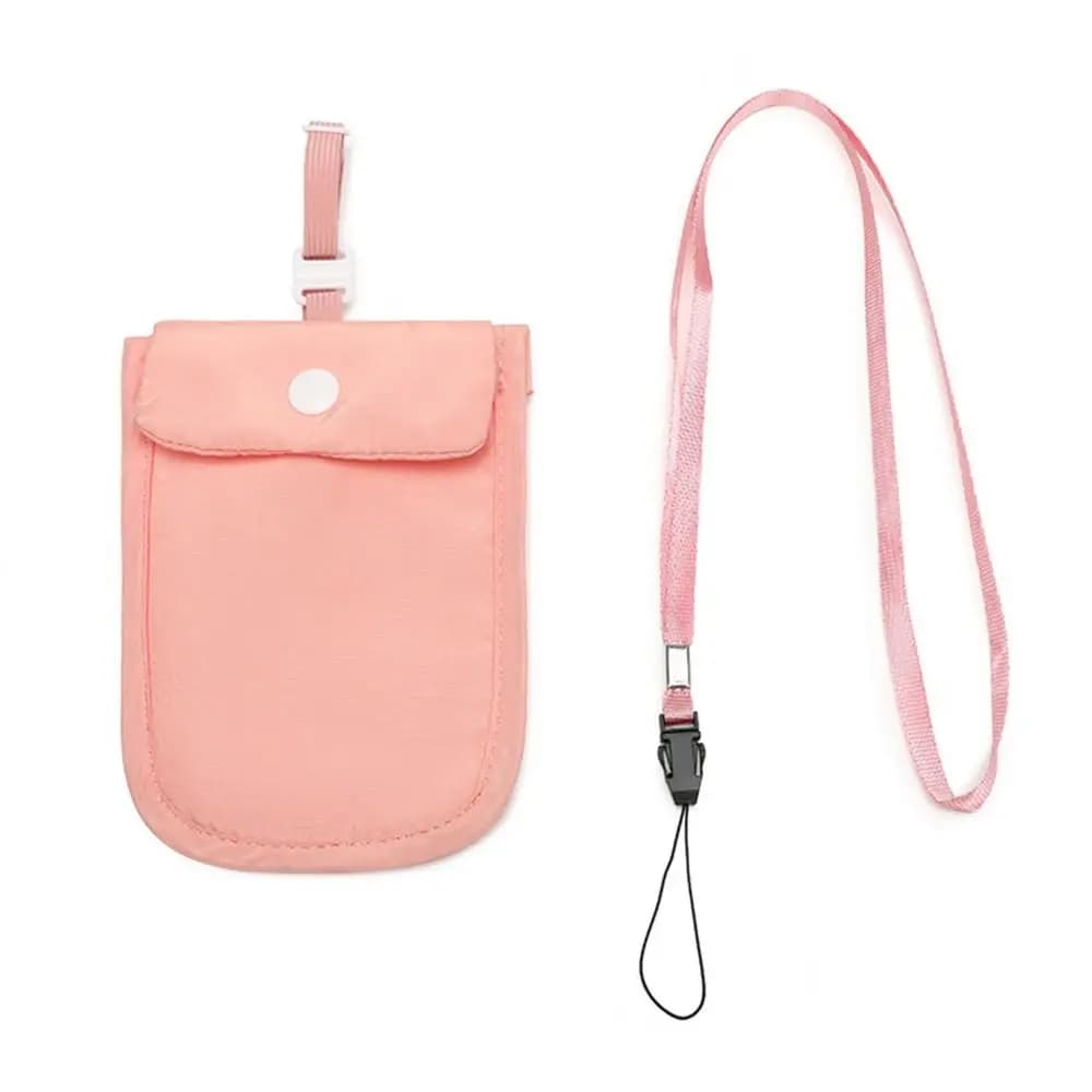 Portafoglio portatile con reggiseno con blocco RFID con cinturino elastico regolabile Tasca segreta ultrasottile Custodia per soldi invisibile Donna Ragazza