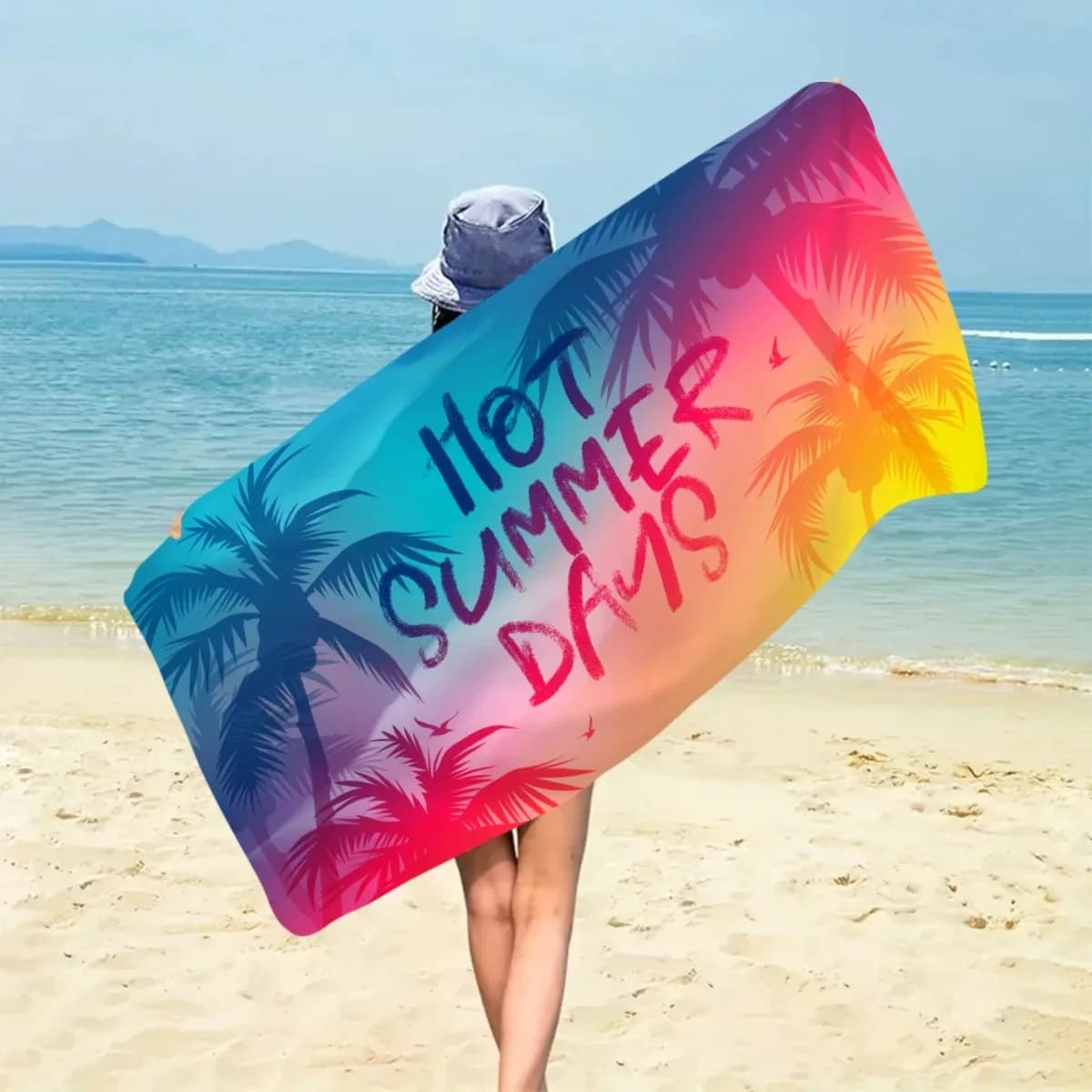 1 pezzo di grande telo da spiaggia con stampa di piante tropicali, in microfibra ad asciugatura rapida e assorbente, per nuoto, vacanze, campeggio, viaggi in spiaggia