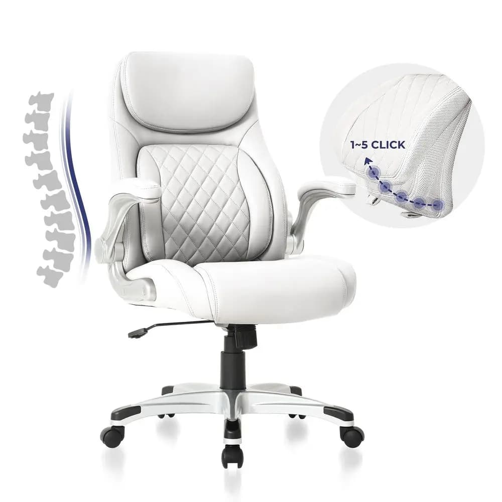 Sedia da Ufficio Ergonomica in Pelle Premium con Supporto Lombare Regolabile e Braccioli, Sedia da Gaming Ergonomica con Schienale Alto e Comodo per Scrivania, Poltrona Direzionale