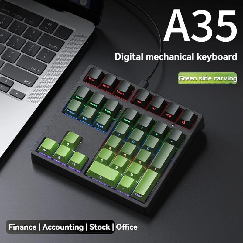 Tastiera numerica A35 cablata monomodale 34 tasti RGB Mini tastiera da ufficio Accessori da gioco Tastiere meccaniche digitali Regali