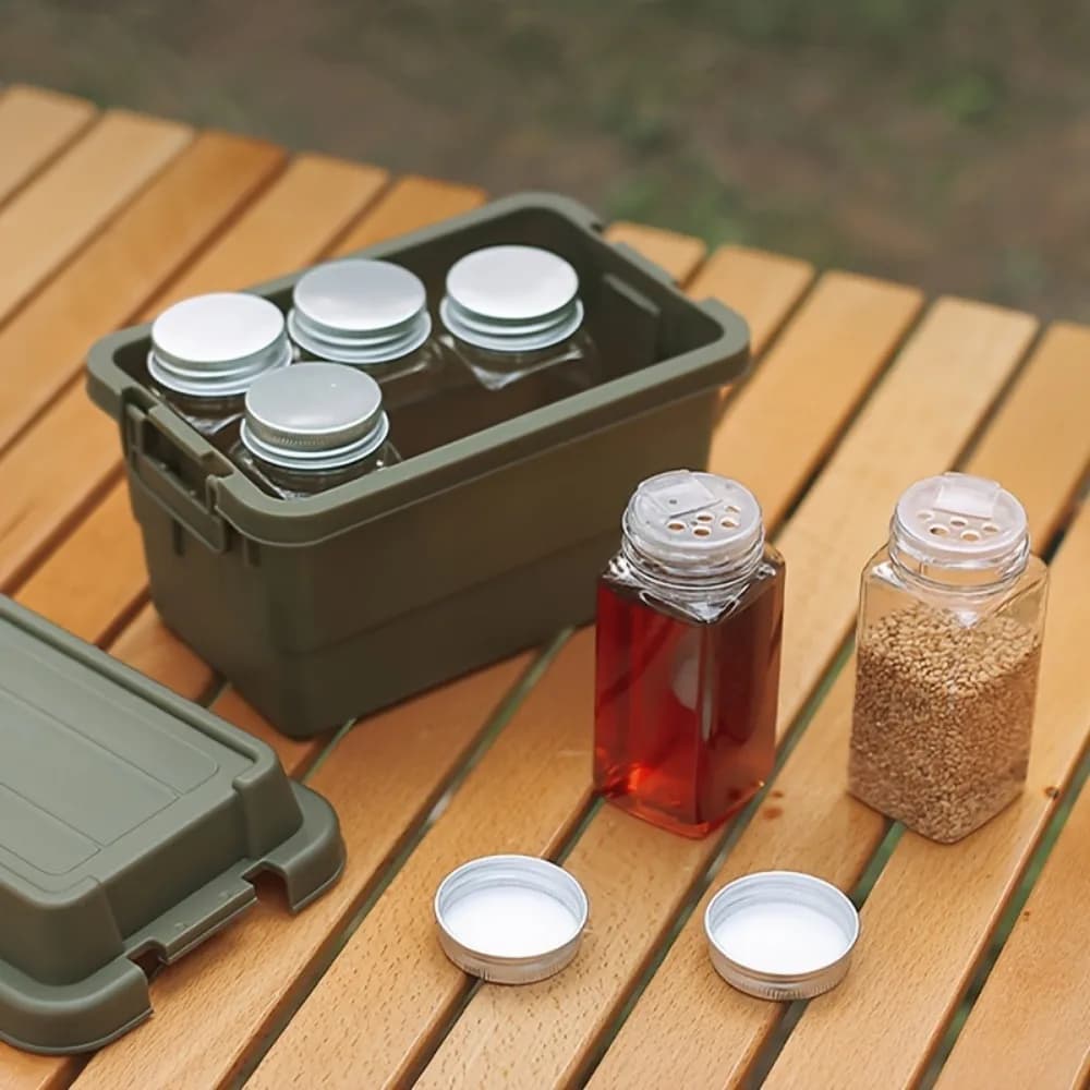 Bottiglie di spezie vuote in PET Set Picnic Campeggio Escursionismo Barbecue Barattoli di condimento Lattine di olio di sesamo Barattoli di salsa di soia