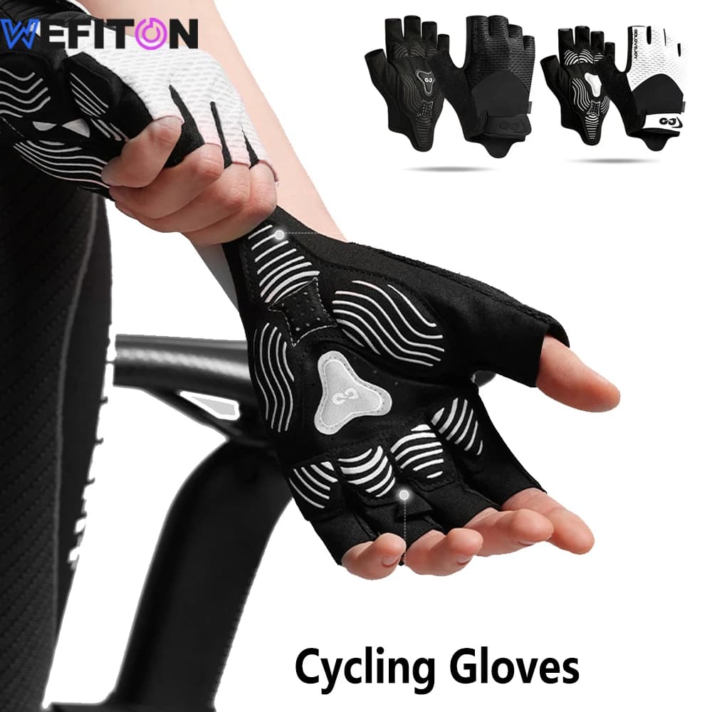 Unisex Anti-slip Cycling Gloves with Improved Sweat Absorption - Breathable Design and Anti-shocket - Ideal for Cycling and Gym