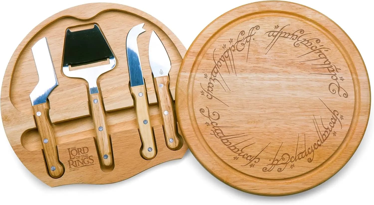 Set Tagliere and Knives Circus The One Ring The Lord of the Rings, Set for Sauces and Cheeses, Wood Size (Parawood)