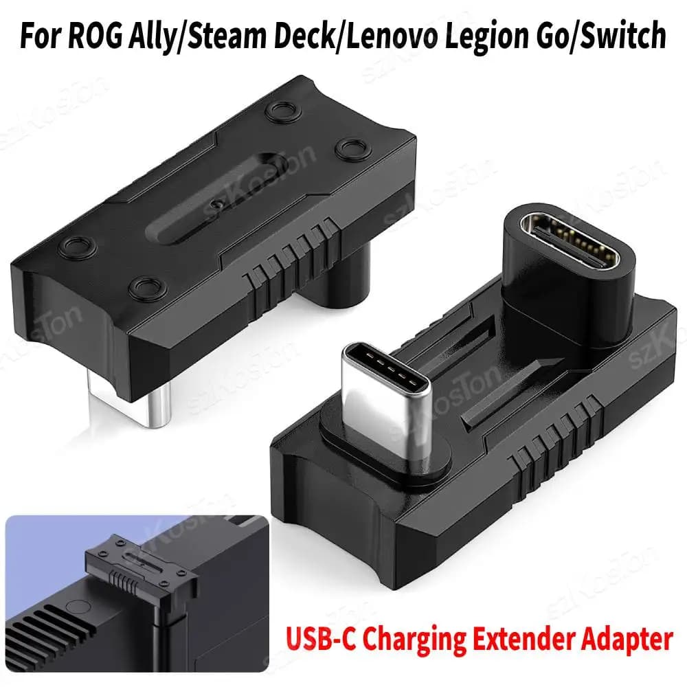 1 Pezzo 180 ° Adattatore USB C Maschio a USB C Femmina per ROG Ally, Steam Deck, Lenovo Legion Go, Console di Gioco Switch, Estensore per Ricarica Rapida