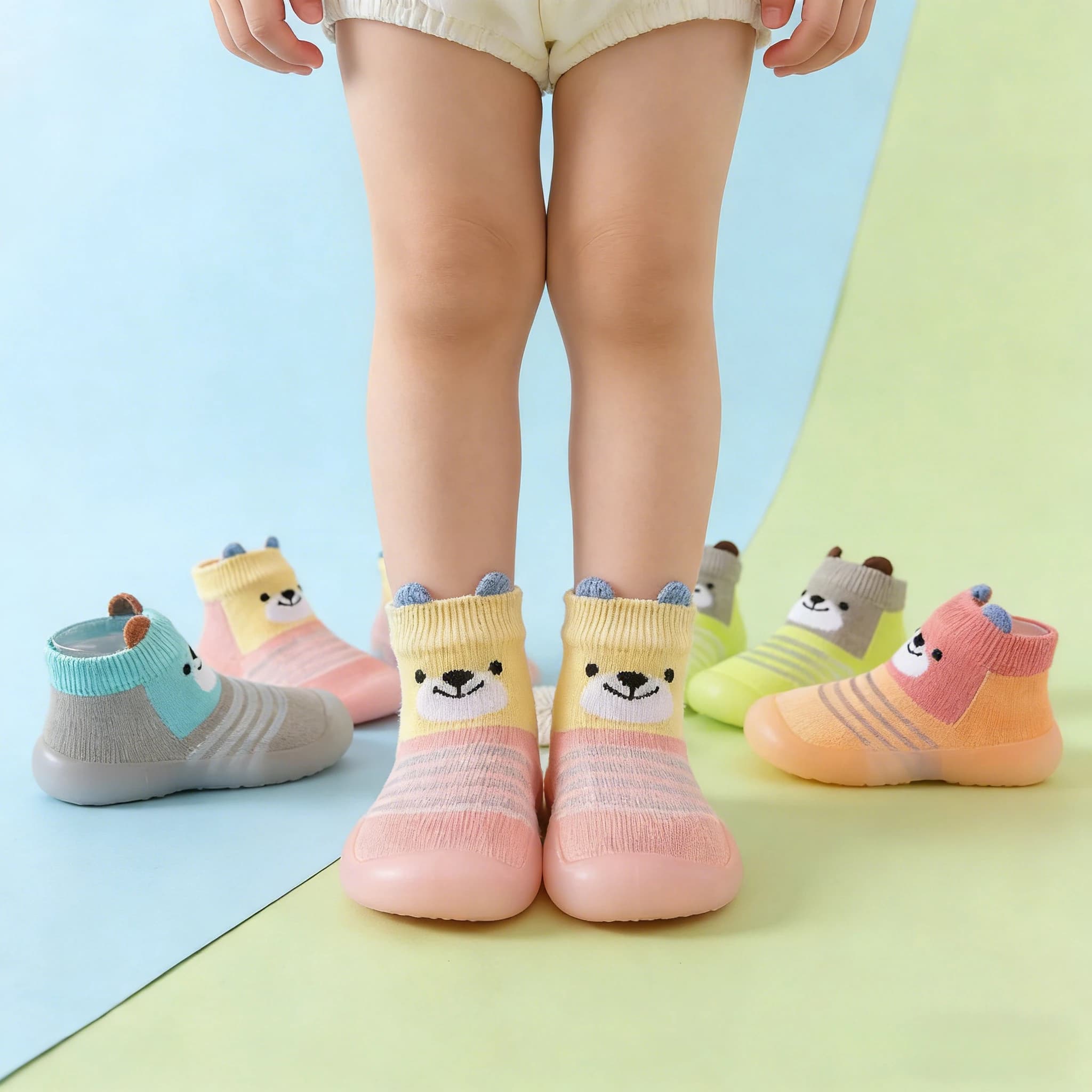 2026 New Baby Socks and Shoes Colorful Cute Children's Soft Soled Rubber Shoes for Boys and Girls Toddlers' Walking Shoes