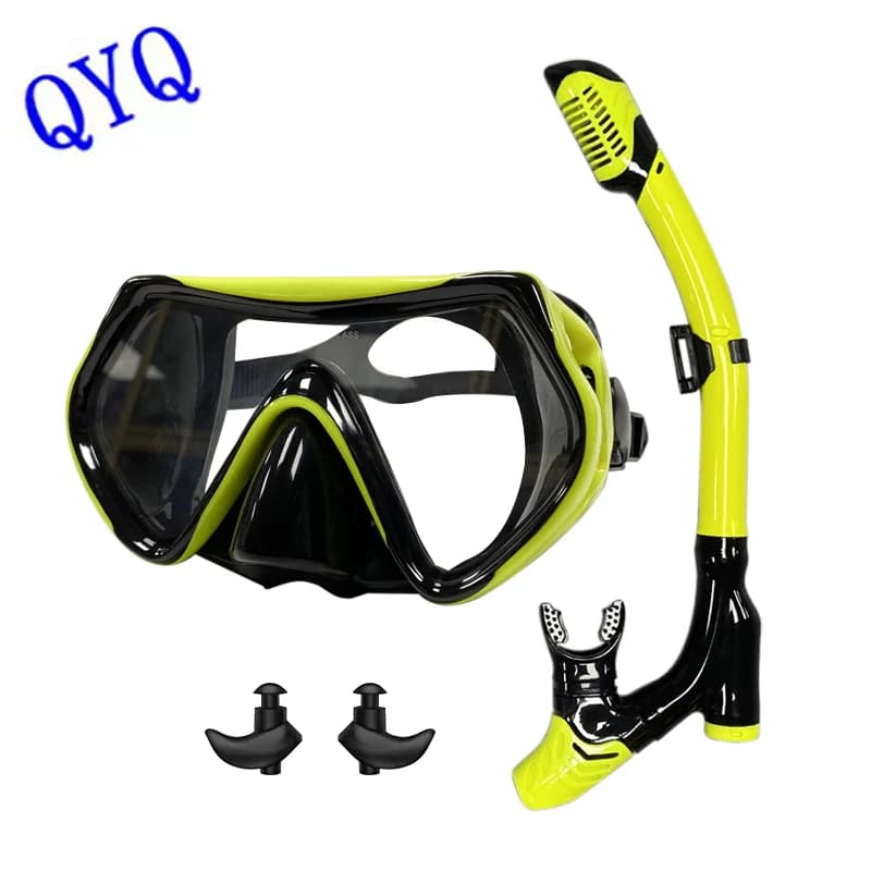 QYQ Professional underwater mask Snorkel Adult silicone skirt Set snorkeling waterproof underwater mask