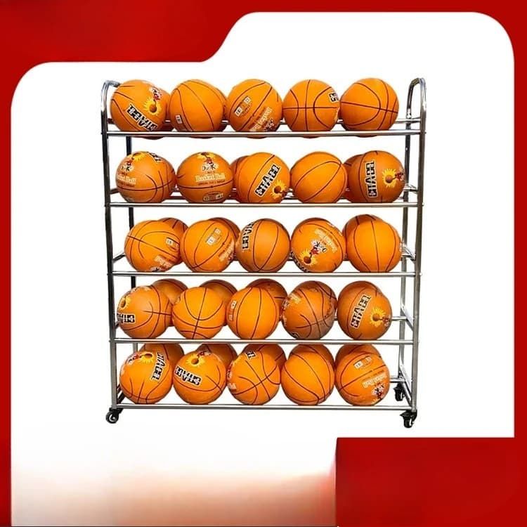 Basketball Shelves, Football Volleyball Positioning Shelves, Stainless Steel Ball Trolley for Asylum, Mobile Ball Cart, New Product