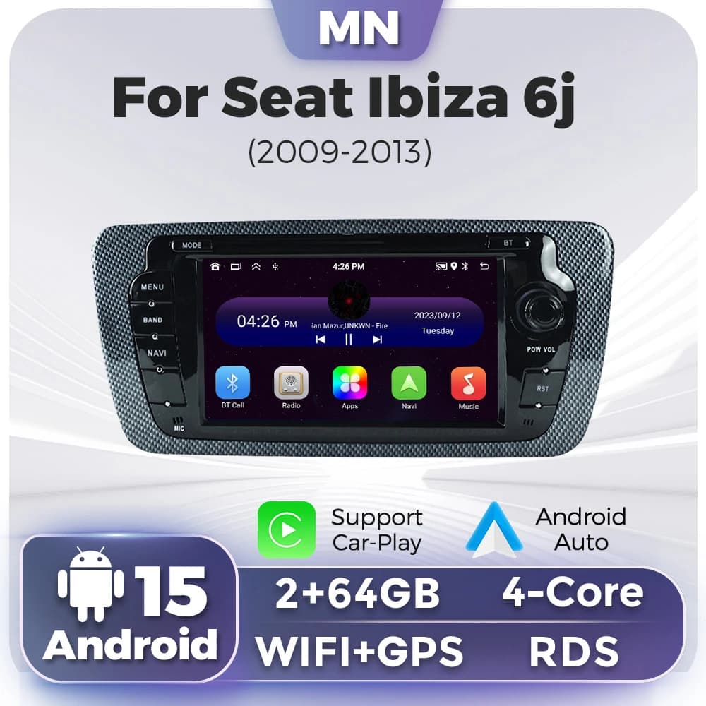 Carplay Android Autoradio for Seat Ibiza 6j 2009 2010 2012 2013 Videos Multimedia GPS BT Head Unit Stereo NO DVD