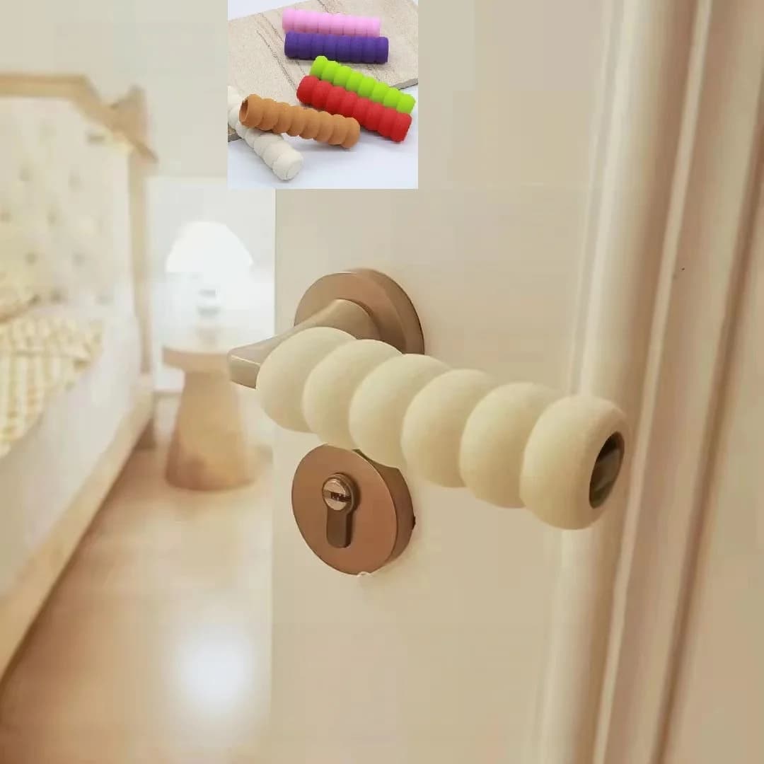 4PCS Soft Rubber Crash Pad Door Handle Stopper Round Door Knob Foam Cover Furniture Protector Safety Cute
