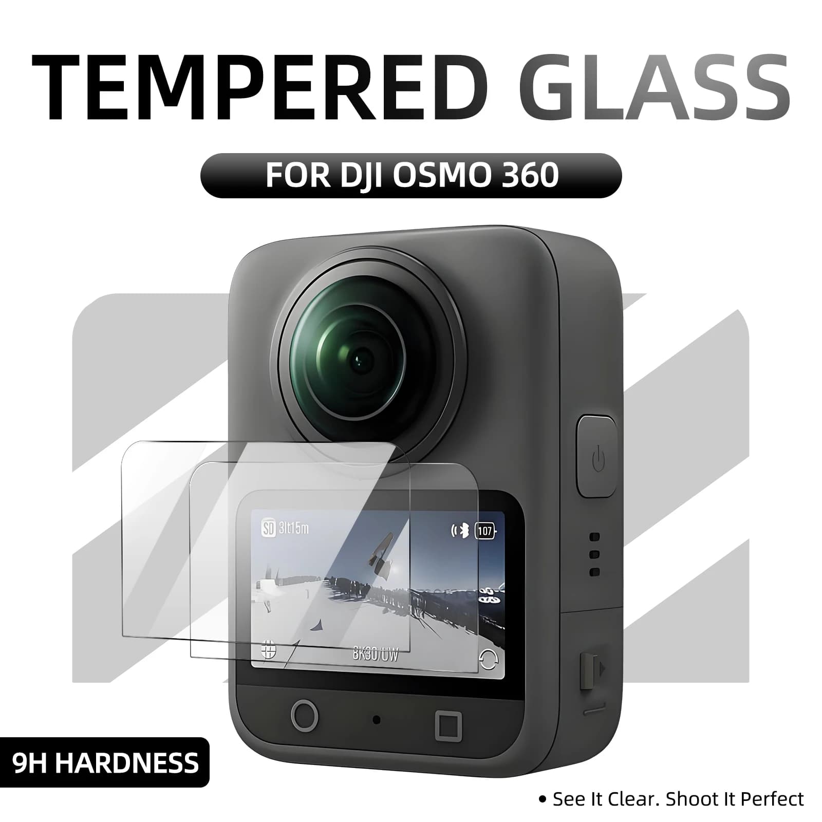 Pellicola salvaschermo per DJI OSMO 360, pellicola protettiva in vetro temperato HD trasparente antigraffio e anti-impronte