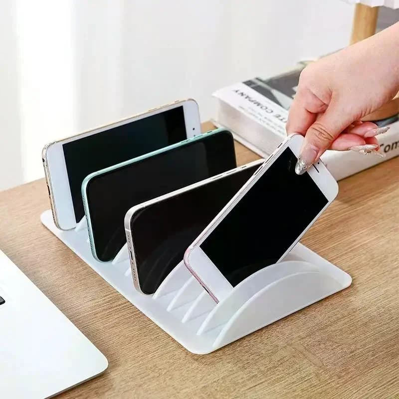 Multi-slot Tablet And Phone Charging Storage Box, Placement Stand, Plastic Holder, Portable With Multiple Card Slots