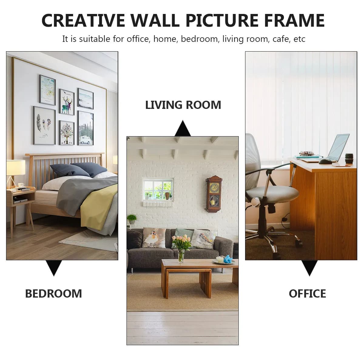 1Pcs Wooden Round Photo Frame Stylish Nordic Picture Holder Wall Mounted Home Office Decoration Wooden Round Photo Frame