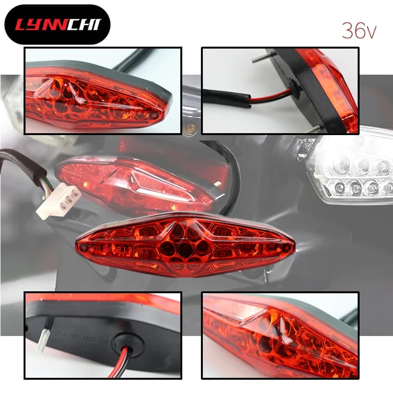 LYNNCHI Parti Del Motociclo H2 36V LED Coda Fanale Posteriore Lampada Universale Per ATV Dirt Bike Freno Luci di Segnale Motocross Accessori