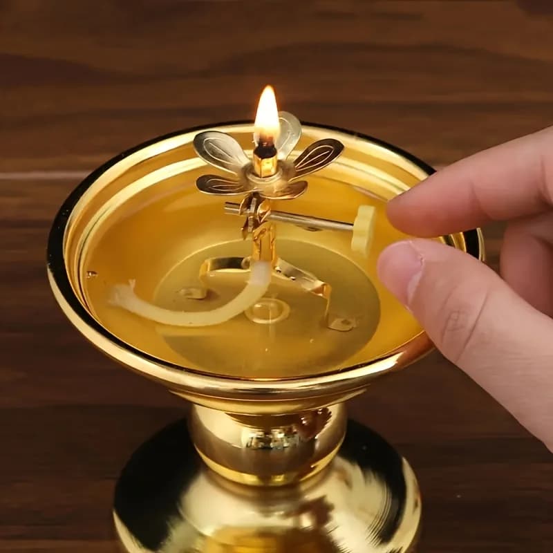 1/2 pezzi lampada a olio supporto per stoppino lampada al burro supporto per stoppino lampada per stoppino con supporto supporto per stoppino telescopico forniture per Buddha decorazioni per il desktop