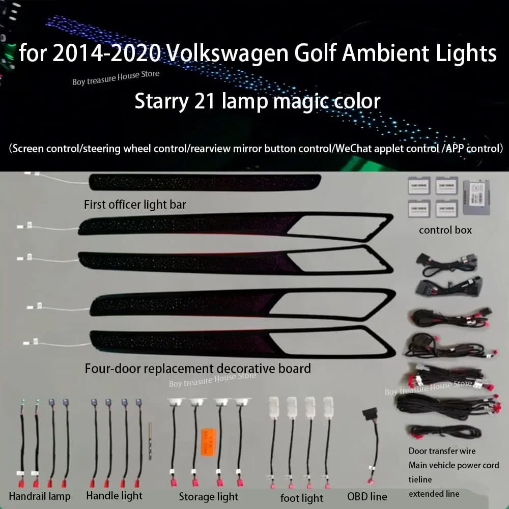 Per Volkswagen Golf 7 GOLF 7.5 2014-2020 Luce ambientale decorativa LED Lampada atmosfera striscia illuminata