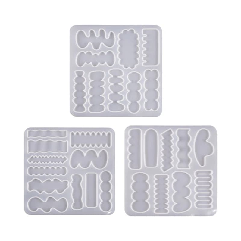 Irregular Hair Clips Casting Moulds Hair Pin Mold Silicone Resin Epoxy Barrette Mould Crystal Epoxy Mold