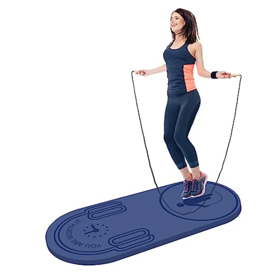 Tappetino per saltare con corda 8/20/30mm, tappetino fitness antiscivolo resistente per allenamento con corda e borsa per il trasporto, per pavimenti di palestre domestiche