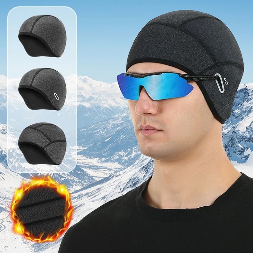 GTUBIKE Cappelli Invernali Termici Antivento Corsa Cappello Sportivo Morbido Strecth Berretti Orecchio Caldo Fodera per Casco Escursionismo Ciclismo Berretto da Sci