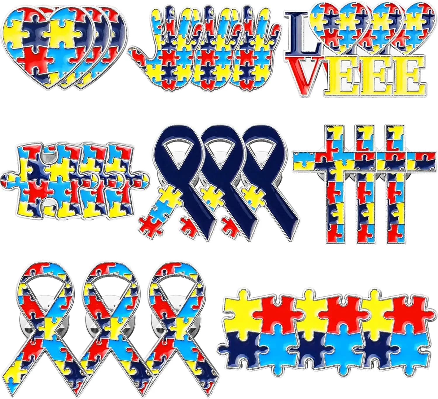 1 pz spilla per la consapevolezza dell'autismo spille per l'autismo spilla Multi colore autismo pezzo Puzzle spille spille per zaini maniche consapevolezza