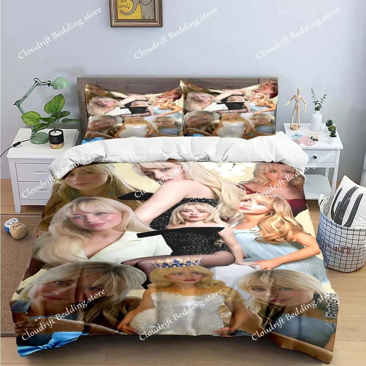Set di Biancheria da Letto S-Sabrina Ispirato alla Cantante Pop, Set Copripiumino e Trapunta, Set Lussuoso Regalo Ideale
