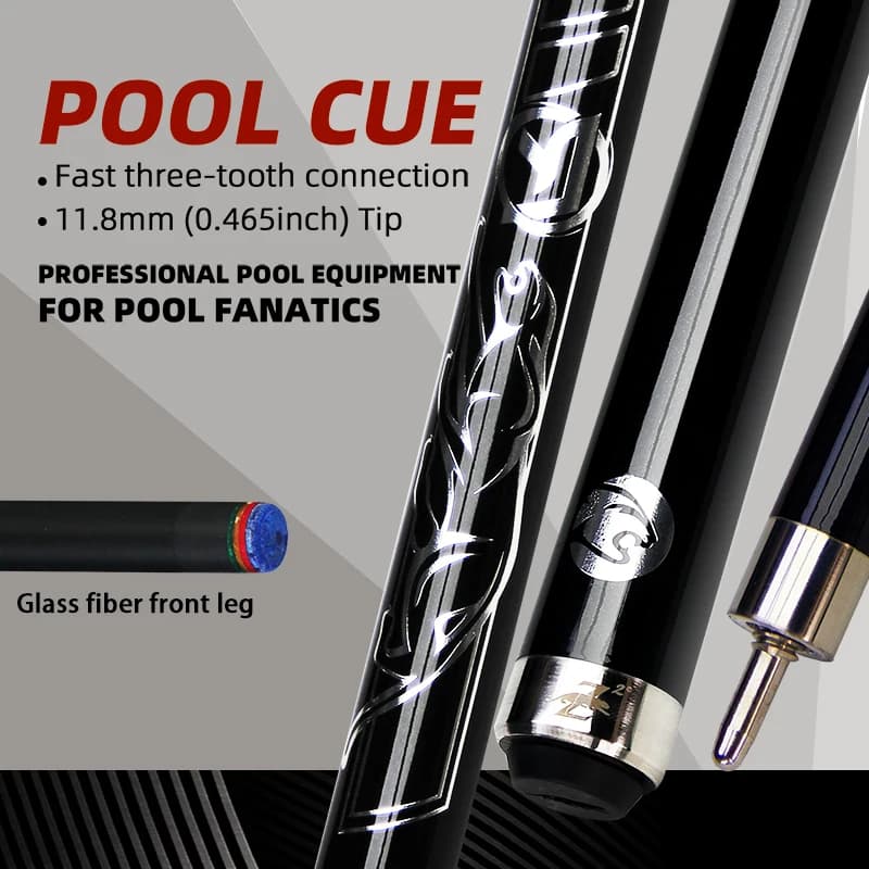 Stecca da biliardo professionale in carbonio American 9 Ball 11,8 mm Accessori per la protezione delle giunti del bastone Impugnatura liscia Leopardo argento freddo
