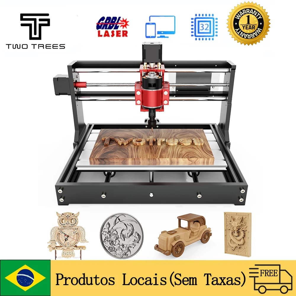Twotrees TTC3018 Pro CNC Milling Machine With Laser Engraver, 775 Spindle Motor, CNC Milling and Engraving Machine, Wood Router, MDF, Metal and Acrylic