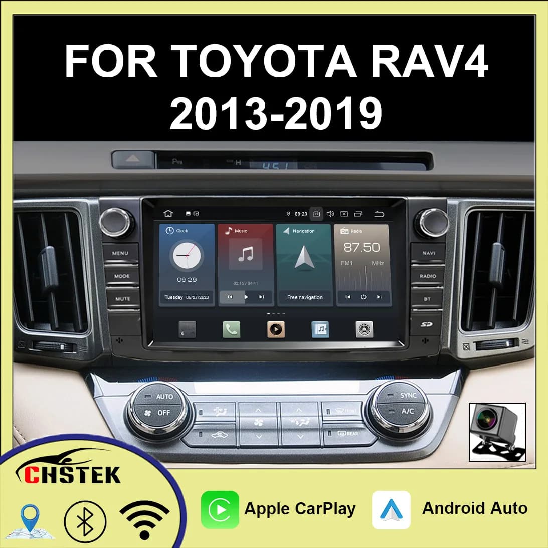 CHSTEK Car Radio Multimedia GPS For Toyota RAV4 RAV 4 2013 2014 2015-2019 Android 13 Wireless Carplay Bluetooth WiFi Navigation
