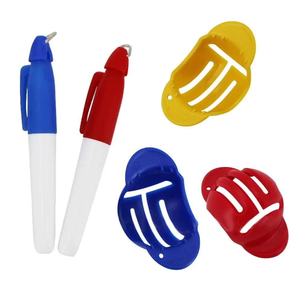 Indicatore da disegno per linee esterne Mettere di ausili per il posizionamento Indicatore di linea T Strumento di allineamento dello stencil per segni di golf Indicatore di palline da golf