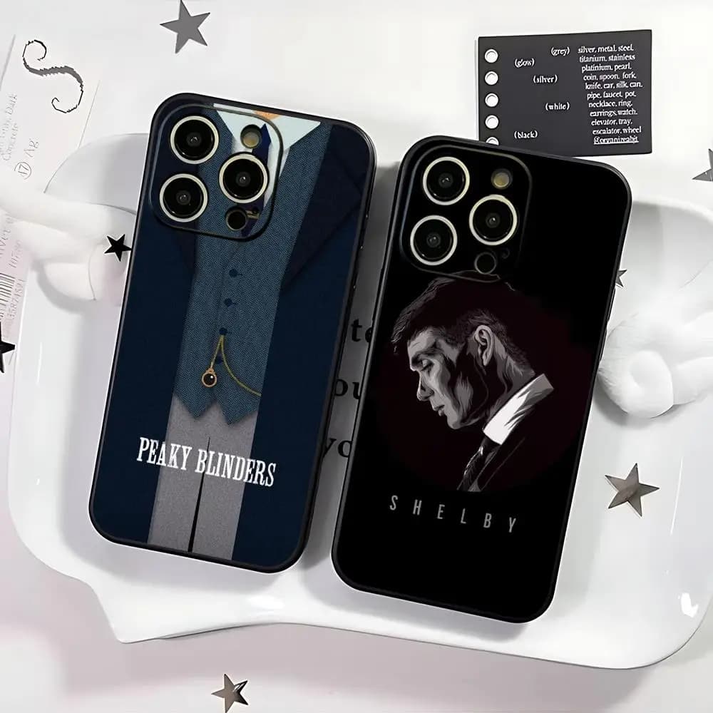 Blinders Tommy Shelby design Phone Case For iPhone 17 16 15 14 13 12 11 Plus Mini Pro Max Soft black Shockproof Cover