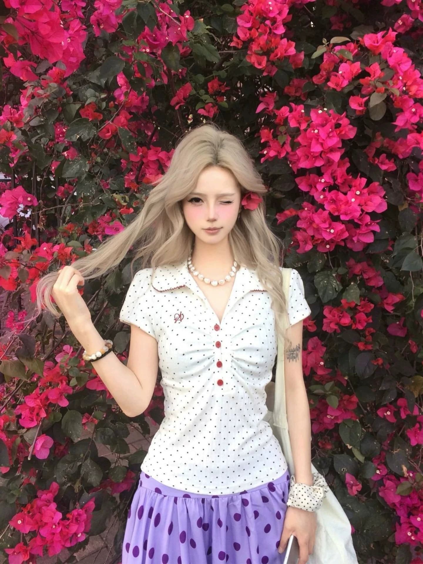 Korean Style Polka Dot Shirt Short Sleeve Turn-down Collar Women's Elegant Summer Design T-shirt Breathable Comfortable