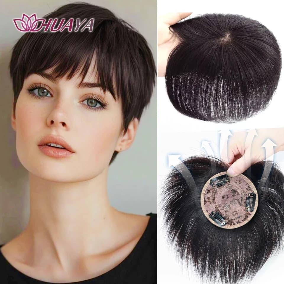 3D Bangs Invisible Seamless Head Hair Short Straight Hair Air Bangs Head Overhead Natural Invisible Replacement Cover White Hair
