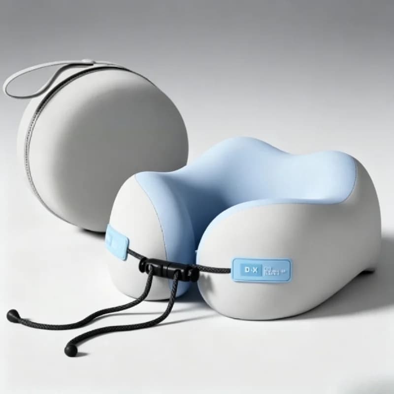 Cuscino per il Collo a Forma di U in Memory Foam, Morbido Cuscino da Viaggio Massaggiante, Supporto Cervicale per Dormire in Aereo, Casa e Letto
