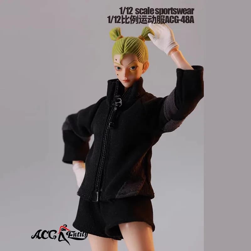 ACG-48 1/12 BJD DOLL Giacca con cerniera, pantaloncini, calze, set di vestiti, modello adatto per modelli di action figure da 6'' di soldati maschi e femmine