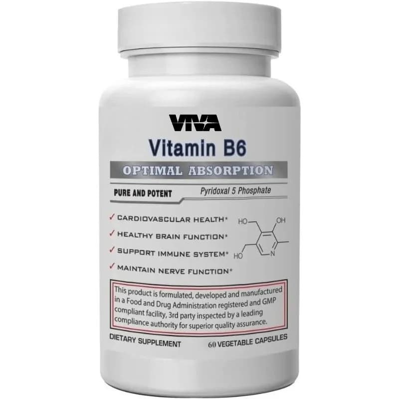 The best dietary supplement of vitamin B6 60 capsules -50 mg of dose supports immune system health