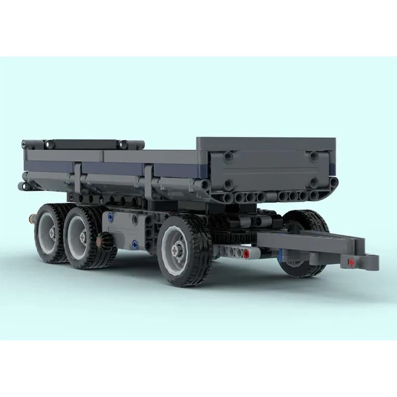 MOC-212162 Small 3 Axle Dump Trailer Building Blocks Model 297 PartsMOC Creative Boys Kids Birthday Building Blocks Toy Gifts