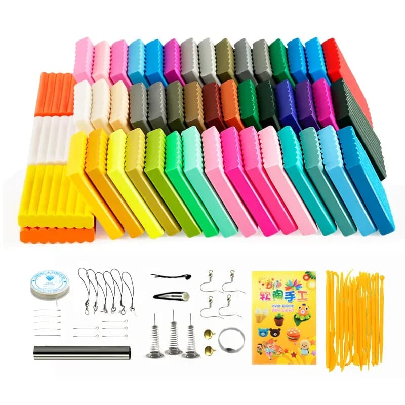 Set di argilla polimerica Fimo da 24/36/50 colori, argilla morbida fai da te, blocchi di argilla da modellare e cuocere in forno, giocattolo Montessori per la prima educazione dei bambini
