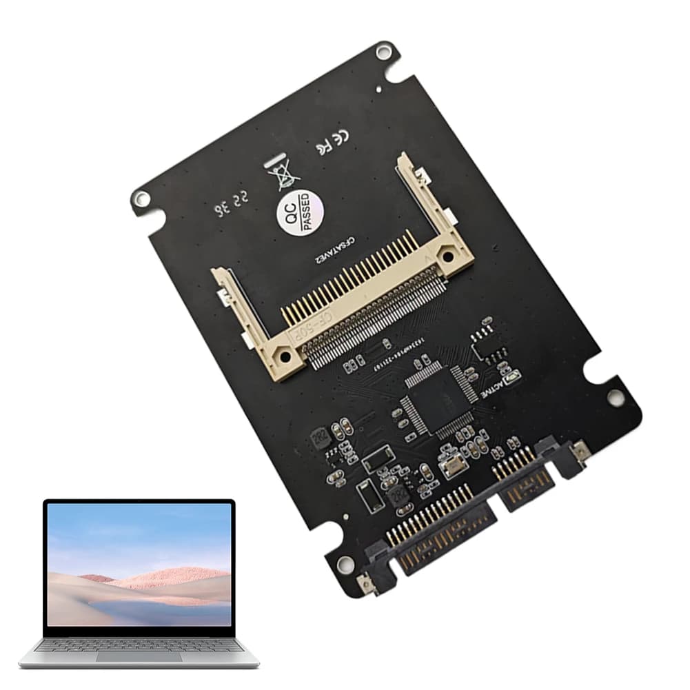 Convertitore da CF 50Pin a SATA 22Pin per Disco Rigido, Supporta CF I e CF II, Adattatore da CF a SATA 2.5/3.5 Pollici per Laptop e Desktop