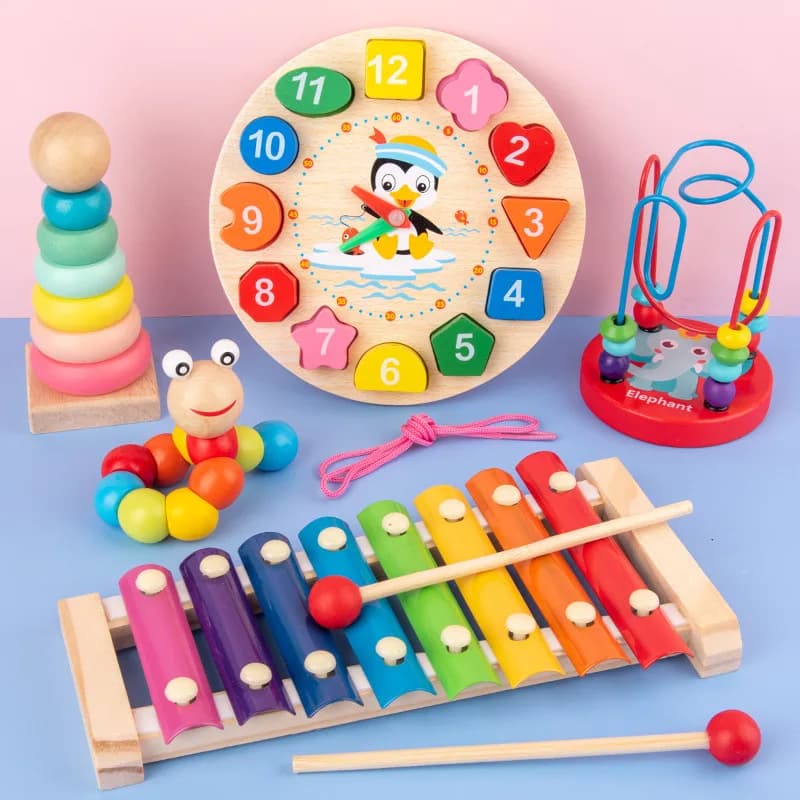 Montessori Giocattoli per bambini Bambini Puzzle in legno 3D Apprendimento precoce Giochi per bambini Giocattoli Giocattoli educativi in legno per bambini Regali di compleanno