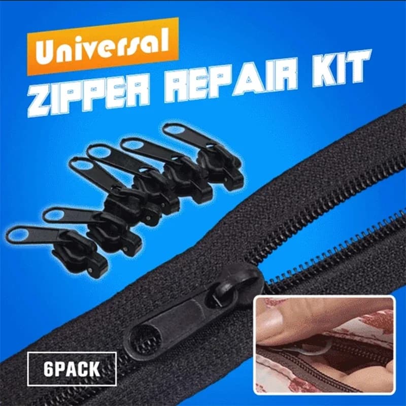 6 pezzi/set di kit di riparazione cerniera istantanea universale con cerniera istantanea nera o marrone, cursore con cerniera di ricambio, nuova cerniera per cucire